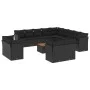 Set sofás de jardín 14 pzas con cojines ratán sintético negro by , Garden sets - Ref: Foro24-3256286, Price: 952,78 €, Discou...