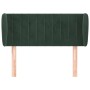 Cabecero de terciopelo verde oscuro 103x23x78/88 cm