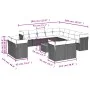 Set sofás de jardín 14 pzas con cojines ratán sintético negro by , Garden sets - Ref: Foro24-3256286, Price: 952,78 €, Discou...