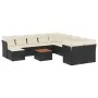 Set de sofás de jardín 12 piezas cojines ratán sintético negro by , Garden sets - Ref: Foro24-3256308, Price: 714,57 €, Disco...