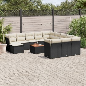 Set de sofás de jardín y cojines 13 pzas ratán sintético negro by , Garden sets - Ref: Foro24-3256315, Price: 781,47 €, Disco...