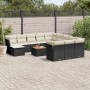 Set de sofás de jardín y cojines 13 pzas ratán sintético negro by , Garden sets - Ref: Foro24-3256315, Price: 781,47 €, Disco...