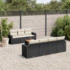 Set de sofás de jardín 8 piezas y cojines ratán sintético negro by , Garden sets - Ref: Foro24-3256357, Price: 474,77 €, Disc...