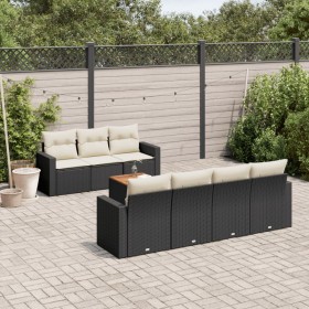 Set de sofás de jardín 8 piezas y cojines ratán sintético negro by , Garden sets - Ref: Foro24-3256357, Price: 488,92 €, Disc...