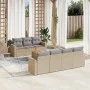 Juego de sofás jardín con cojines beige mezcla 8 pzas ratán PE by , Garden sets - Ref: Foro24-3256360, Price: 586,69 €, Disco...