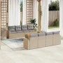 Juego de sofás jardín con cojines beige mezcla 9 pzas ratán PE by , Garden sets - Ref: Foro24-3256374, Price: 634,91 €, Disco...
