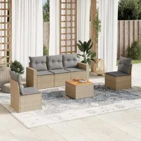 Juego de sofás jardín con cojines beige mezcla 6 pzas ratán PE by , Garden sets - Ref: Foro24-3256395, Price: 388,48 €, Disco...