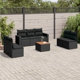 Set de sofás de jardín 8 piezas y cojines ratán sintético negro by , Garden sets - Ref: Foro24-3256405, Price: 479,09 €, Disc...