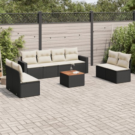 Set de sofás de jardín 8 piezas y cojines ratán sintético negro by , Garden sets - Ref: Foro24-3256413, Price: 486,20 €, Disc...