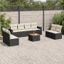 Set de sofás de jardín 8 piezas y cojines ratán sintético negro by , Garden sets - Ref: Foro24-3256413, Price: 486,20 €, Disc...