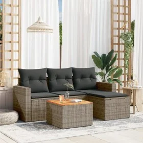 Juego de sofás jardín con cojines 5 pzas ratán sintético gris by , Garden sets - Ref: Foro24-3256424, Price: 296,30 €, Discou...