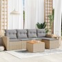 Gartensitzgruppe mit beigen Kissen, 6-teilig, aus PE-Rattan. von , Gartensets - Ref: Foro24-3256430, Preis: 396,02 €, Rabatt: %