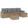 Gartensitzgruppe mit beigen Kissen, 6-teilig, aus PE-Rattan. von , Gartensets - Ref: Foro24-3256430, Preis: 394,65 €, Rabatt: %