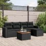 Set de sofás de jardín 6 piezas y cojines ratán sintético negro by , Garden sets - Ref: Foro24-3256426, Price: 381,89 €, Disc...