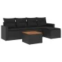 Set de sofás de jardín 6 piezas y cojines ratán sintético negro by , Garden sets - Ref: Foro24-3256426, Price: 381,89 €, Disc...