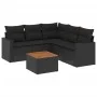 6-teiliges Gartensofa-Set und Kissen aus schwarzem Kunststoff-Rattan. von , Gartensets - Ref: Foro24-3256447, Preis: 403,96 €...