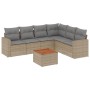 Gartensofagarnitur mit beigen Kissen, 7-teilig, aus PE-Rattan. von , Gartensets - Ref: Foro24-3256472, Preis: 462,07 €, Rabat...