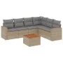 Juego de sofás jardín con cojines beige mezcla 7 pzas ratán PE by , Garden sets - Ref: Foro24-3256472, Price: 471,11 €, Disco...