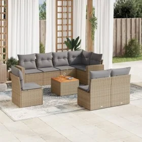Juego de sofás jardín con cojines beige mezcla 9 pzas ratán PE by , Garden sets - Ref: Foro24-3256493, Price: 578,40 €, Disco...