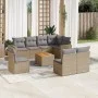 Gartensofagarnitur mit beigen Kissen, 9-teilig, aus PE-Rattan-Mischung. von , Gartensets - Ref: Foro24-3256493, Preis: 578,57...