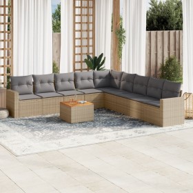 Juego de sofás jardín con cojines beige 10 pzas ratán sintético de , Conjuntos de jardín - Ref: Foro24-3256500, Precio: 620,1...