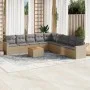 Juego de sofás jardín con cojines beige 10 pzas ratán sintético by , Garden sets - Ref: Foro24-3256500, Price: 620,96 €, Disc...