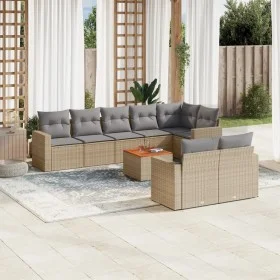 Gartensofagarnitur mit beigen Kissen, 9-teilig, aus PE-Rattan-Mischung. von , Gartensets - Ref: Foro24-3256542, Preis: 662,96...