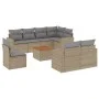Juego de sofás jardín con cojines beige mezcla 9 pzas ratán PE by , Garden sets - Ref: Foro24-3256549, Price: 662,96 €, Disco...