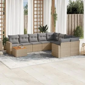 Gartensofa-Set mit 10-teiligen beigen Kissen aus synthetischem Rattan. von , Gartensets - Ref: Foro24-3256619, Preis: 671,03 ...