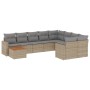 Gartensofa-Set mit 10-teiligen beigen Kissen aus synthetischem Rattan. von , Gartensets - Ref: Foro24-3256619, Preis: 671,27 ...