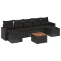 8-teiliges Gartensofa-Set und Kissen aus schwarzem Kunststoff-Rattan. von , Gartensets - Ref: Foro24-3256580, Preis: 463,66 €...