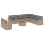 Juego de sofás jardín con cojines beige mezcla 11 pzas ratán PE by , Garden sets - Ref: Foro24-3256528, Price: 757,10 €, Disc...