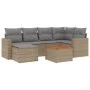 Juego de sofás jardín con cojines beige mezcla 7 pzas ratán PE by , Garden sets - Ref: Foro24-3256556, Price: 482,68 €, Disco...