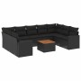 Set de sofás de jardín 10 pzas cojines ratán sintético negro by , Garden sets - Ref: Foro24-3256594, Price: 660,10 €, Discoun...