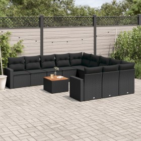 12-teiliges Gartensofa-Set mit schwarzen Kissen aus synthetischem Rattan. von , Gartensets - Ref: Foro24-3256678, Preis: 799,...