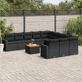 12-teiliges Gartensofa-Set mit schwarzen Kissen aus synthetischem Rattan. von , Gartensets - Ref: Foro24-3256678, Preis: 786,...