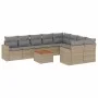 Juego de sofás jardín con cojines beige 10 pzas ratán sintético de , Conjuntos de jardín - Ref: Foro24-3256612, Precio: 672,2...