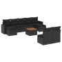 Gartensofa-Set, 10-teilig, mit schwarzen Kissen und synthetischem Rattan. von , Gartensets - Ref: Foro24-3256650, Preis: 587,...