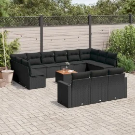 Set sofás de jardín 14 pzas con cojines ratán sintético negro by , Garden sets - Ref: Foro24-3256692, Price: 858,36 €, Discou...
