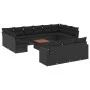 Set sofás de jardín 14 pzas con cojines ratán sintético negro by , Garden sets - Ref: Foro24-3256692, Price: 858,36 €, Discou...