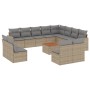 Juego de sofás jardín con cojines beige mezcla 13 pzas ratán PE by , Garden sets - Ref: Foro24-3256703, Price: 813,93 €, Disc...