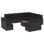 Set de sofás de jardín y cojines 13 pzas ratán sintético negro by , Garden sets - Ref: Foro24-3256699, Price: 791,10 €, Disco...