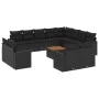 Set de sofás de jardín y cojines 13 pzas ratán sintético negro by , Garden sets - Ref: Foro24-3256720, Price: 957,28 €, Disco...