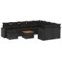 Set de sofás de jardín 11 pzas y cojines ratán sintético negro by , Garden sets - Ref: Foro24-3256741, Price: 695,31 €, Disco...
