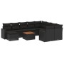 Set de sofás de jardín 11 pzas y cojines ratán sintético negro by , Garden sets - Ref: Foro24-3256741, Price: 707,20 €, Disco...