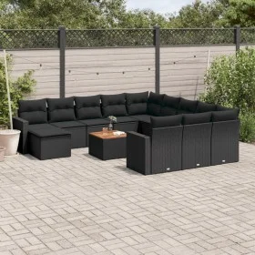 Set de sofás de jardín y cojines 13 pzas ratán sintético negro by , Garden sets - Ref: Foro24-3256755, Price: 842,43 €, Disco...