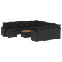 Gartensofa-Set und Kissen, 13-teilig, aus schwarzem Kunststoff-Rattan. von , Gartensets - Ref: Foro24-3256755, Preis: 855,94 ...