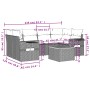 7-teiliges Gartensofa-Set mit grauen PE-Rattan-Kissen. von , Gartensets - Ref: Foro24-3256795, Preis: 450,46 €, Rabatt: %
