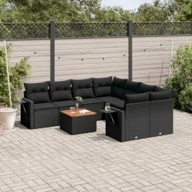 Set de sofás de jardín 8 piezas y cojines ratán sintético negro by , Garden sets - Ref: Foro24-3256818, Price: 599,22 €, Disc...