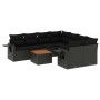 Set de sofás de jardín 8 piezas y cojines ratán sintético negro by , Garden sets - Ref: Foro24-3256818, Price: 599,89 €, Disc...